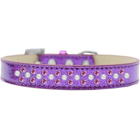 UNCONDITIONAL LOVE Sprinkles Ice Cream Pearl & Bright Pink Crystals Dog CollarPurple Size 14 UN797349